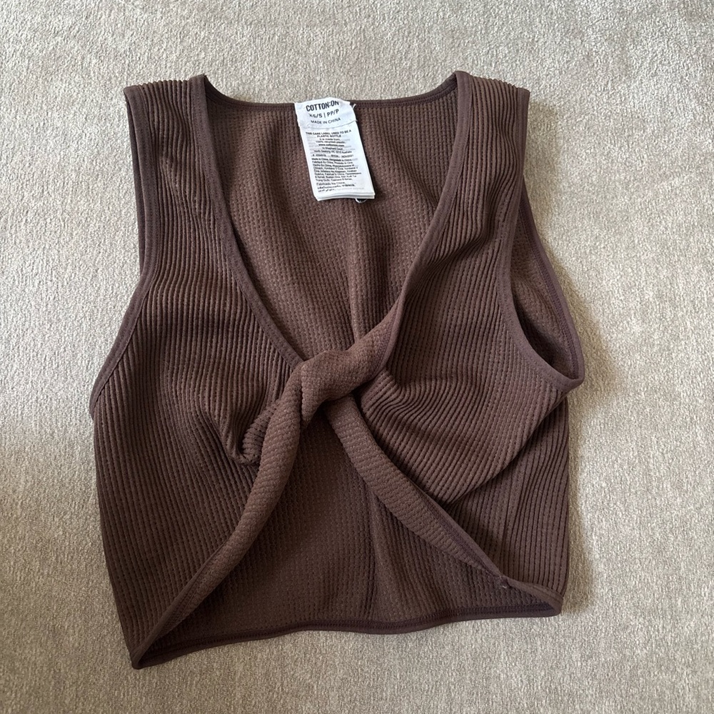 Cotton On Brown Twist Front Tank Top